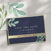 Save The Date Mariage d'or et de verdure de la Marine