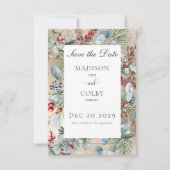 Save The Date Mariage d'or pour Noël d'hiver (Devant)