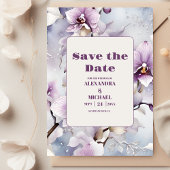 Save The Date Mariage d'orchidée pourpre