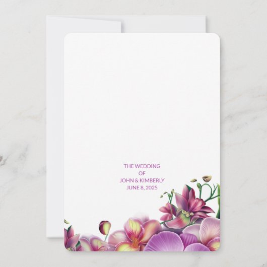 Save The Date Mariage d'Orchidées Florales Enregistrer La Date (Dos)