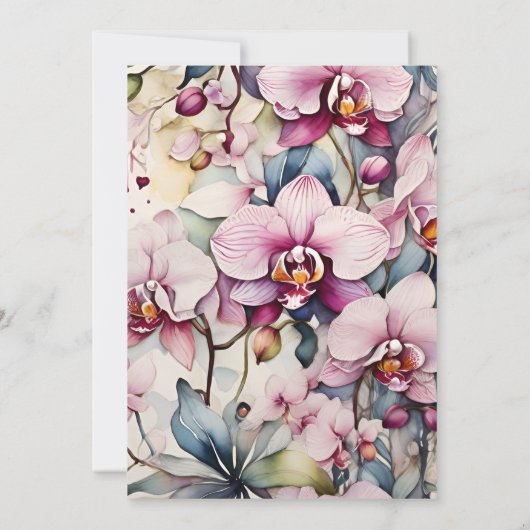 Save The Date Mariage d'orchidées rose chaud Fuchsia (Dos)