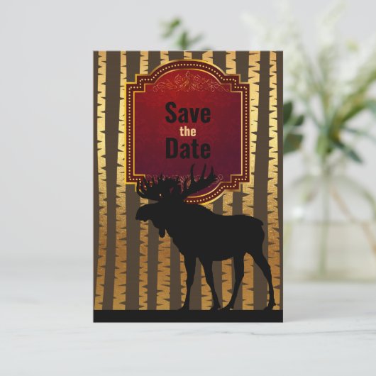Save The Date Mariage d'orignaux rustiques et d'arbres d'Aspen d (Debout devant)