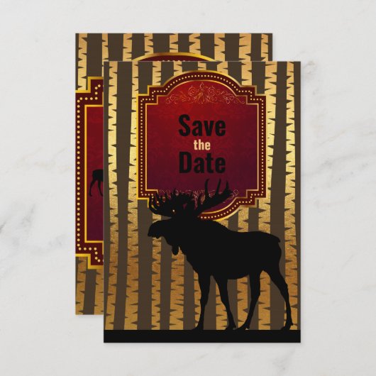 Save The Date Mariage d'orignaux rustiques et d'arbres d'Aspen d (Devant / Derrière)