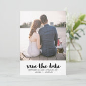 Save The Date Mariage Dots noir et blanc Enregistrer la photo de (Debout devant)