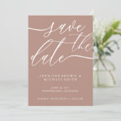 Save The Date Mariage Douce Bronze Calligraphie Photo Personnali (Debout devant)