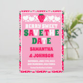 Save The Date Mariage doux de la fraise et de la baie (Debout devant)