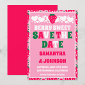 Save The Date Mariage doux de la fraise et de la baie (Devant / Derrière)