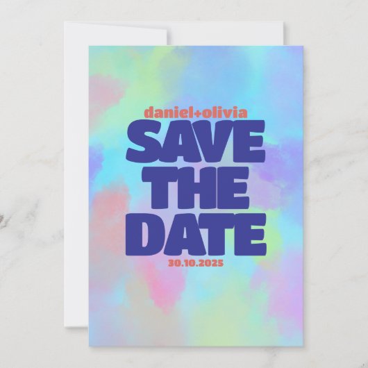 Save The Date Mariage doux violet profond (Devant)