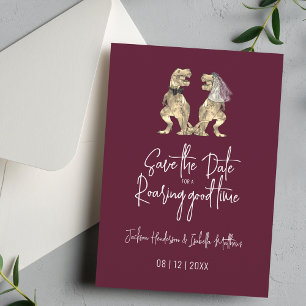 Save The Date Mariage Drôle de Dinosaure Mariée et Marié Bordeau
