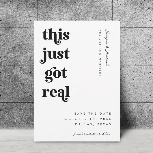 Save The Date Mariage drôle et audacieux avec un script rétro