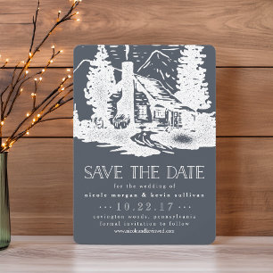 Save The Date Mariage du Cabine de la Montagne rustique Sauvez l