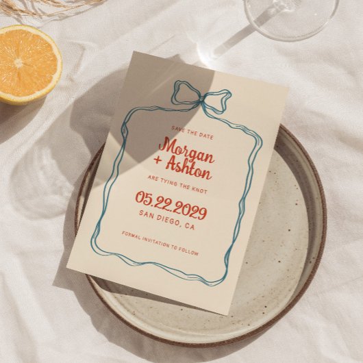 Save The Date Mariage du cadre de la mâchoire dessinée à la main