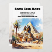 Save The Date Mariage du Caire enregistrer la date Sphinx pyrami (Devant / Derrière)