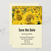 Save The Date Mariage du champ de tournesol jaune (Devant / Derrière)