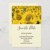 Save The Date Mariage du champ de tournesol jaune (Devant / Derrière)