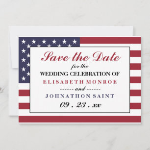 Save The Date Mariage du drapeau américain