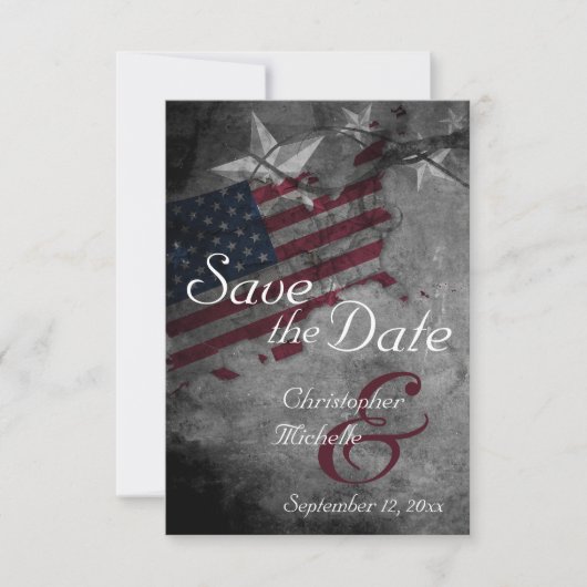 Save The Date Mariage du drapeau américain patriotique (Devant)