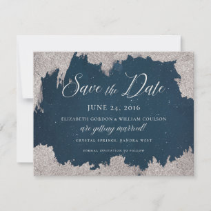 Save The Date Mariage du gel hivernal étoile d'argent de la Mari