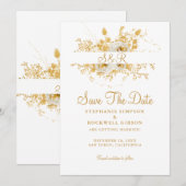 Save The Date Mariage du nom de la chambre de mariée Monogramme  (Devant / Derrière)