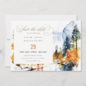 Save The Date Mariage du paysage hivernal de la rivière Mountain (Devant)
