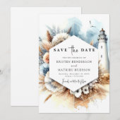 Save The Date Mariage du phare moderne moderne de Romance (Devant / Derrière)