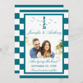 Save The Date Mariage du phare nautique Photo Enregistrer la dat (Devant / Derrière)