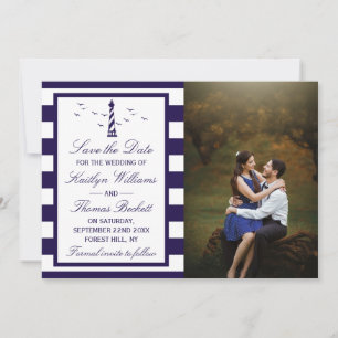 Save The Date Mariage du phare nautique Photo Enregistrer la dat