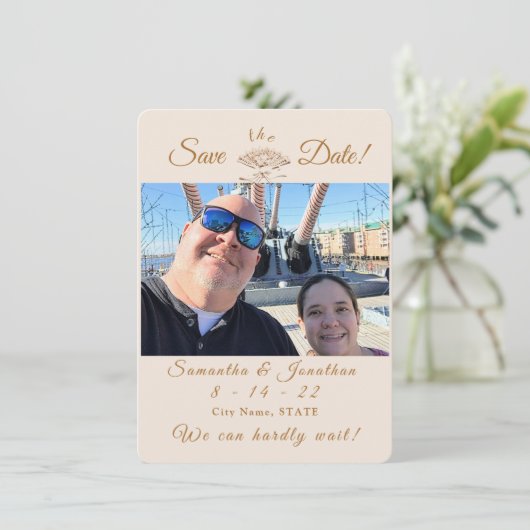 Save The Date Mariage Du Ventilateur Victorien Enregistrer La Da (Debout devant)