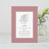 Save The Date Mariage Dusty Rose calligraphie Imprimable numériq (Debout devant)