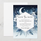 Save The Date Mariage Earthy Chic Moonlit (Devant / Derrière)