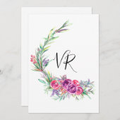 Save The Date Mariage Économisez la Date Fleurie Violet Aquarell (Devant / Derrière)