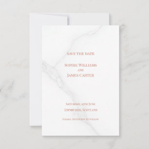Save The Date Mariage Écossais Minimaliste Rose Gold