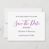 Save The Date Mariage écossais Tartan bleu violet (Devant)