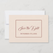Save The Date Mariage Écriture Manuscrit Moderne Ivoire Abricot  (Devant)