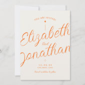Save The Date Mariage écriture manuscrite moderne gras Orange Ré (Devant)