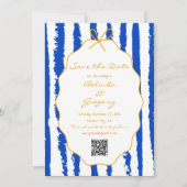 Save The Date Mariage écriture manuscrite rayures capricieuses (Devant)