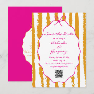 Save The Date Mariage écriture manuscrite rayures capricieuses 