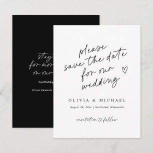 Save The Date Mariage écriture moderne Note