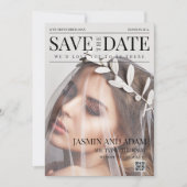 Save The Date Mariage éditorial Élégant (Devant)