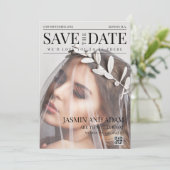 Save The Date Mariage éditorial Élégant (Debout devant)