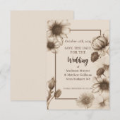 Save The Date Mariage Élégance d'Automne (Devant / Derrière)