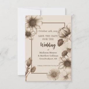 Save The Date Mariage Élégance d'Automne