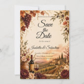 Save The Date Mariage Élégance de Vendange Rustique d'Automne (Devant)