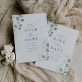 Save The Date Mariage Élégance Feuille verte