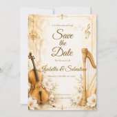Save The Date Mariage Élégance Musicale Luxueuse (Devant)