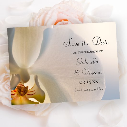 Save The Date Mariage Elégance Orchidée Blanche Enregistrer la d