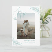 Save The Date Mariage Élégance Pivoine (Debout devant)
