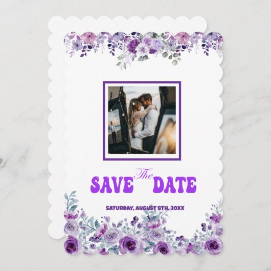 Save The Date Mariage élégant 007 par Nasrin Enregistrer la date (Devant / Derrière)