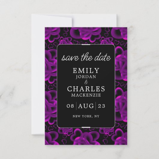 Save The Date Mariage élégant à cœurs à profusion (Devant)