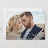 Save The Date Mariage élégant à écriture moderne (Devant)
